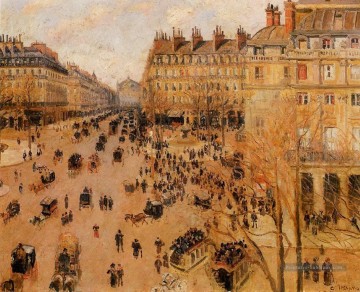 Camille Pissarro œuvres - place du thretre francais effet soleil 1898 Camille Pissarro